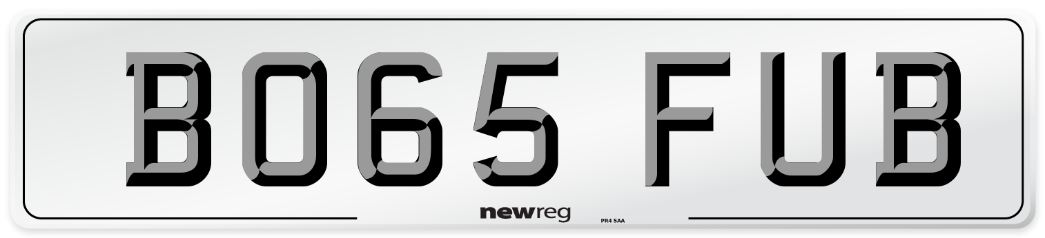 BO65 FUB Number Plate from New Reg